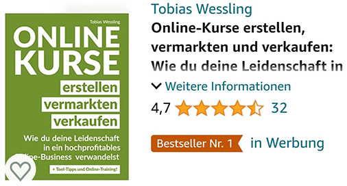 Buch Online-Kurse erstellen Bestseller Werbung Buch Online-Kurse erstellen Bestseller Werbung